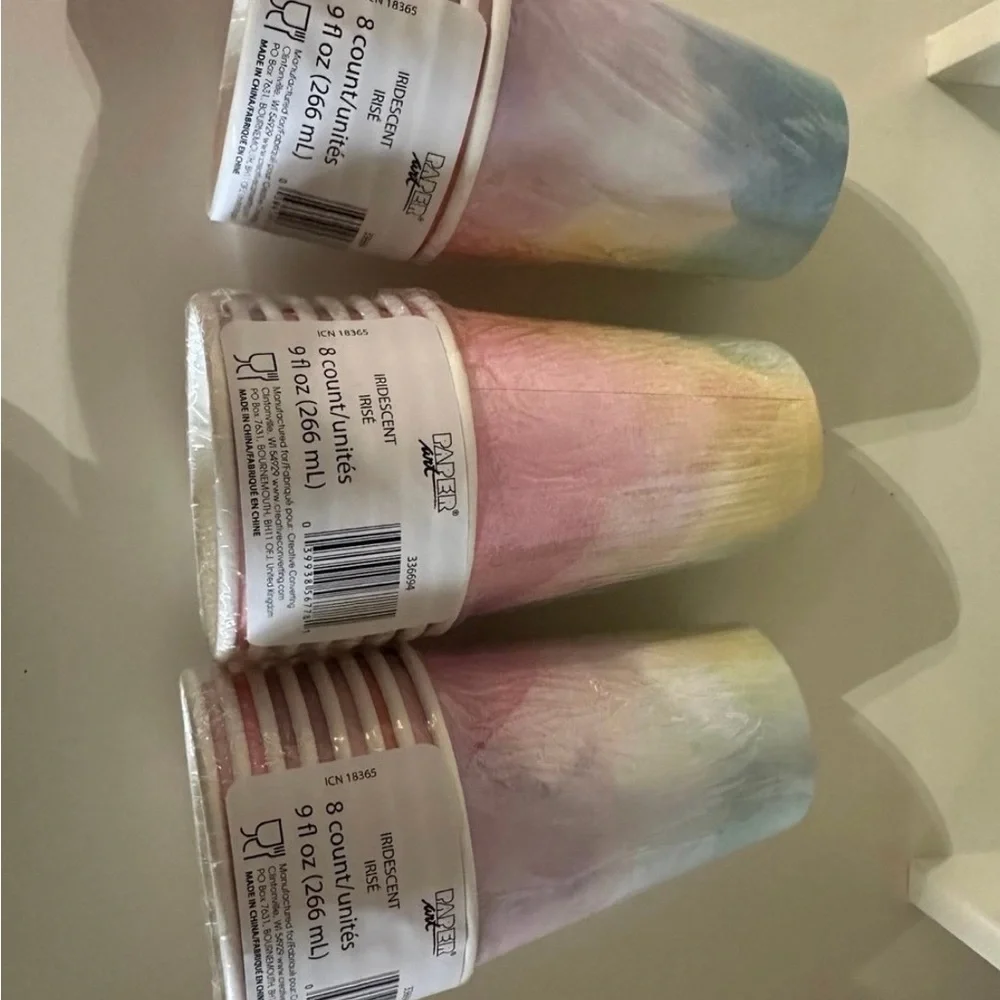 Iridescent Party Cups - Pink and Yellow